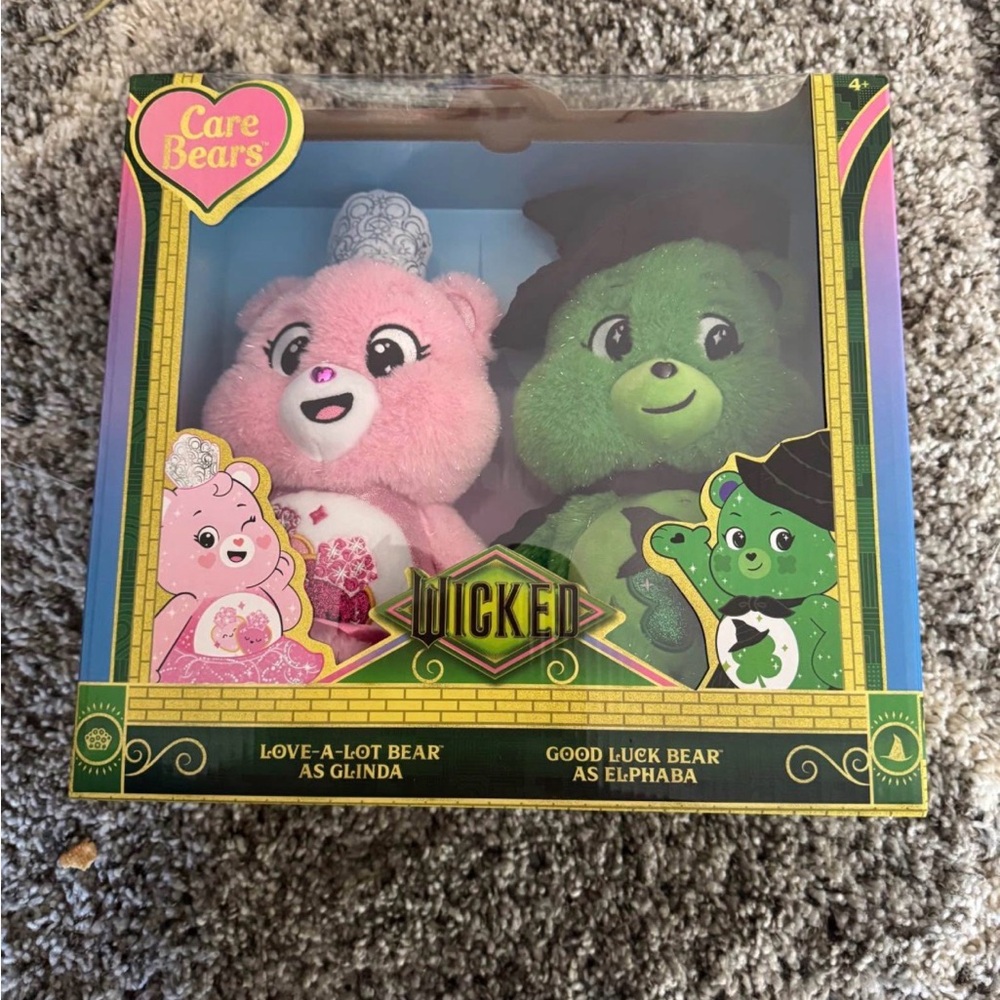 Wicked Care Bears Love-a-Lot and Good Luck Bear Plush Set